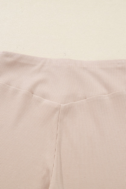 Jet Stream Solid Color Oversize Slit Sweatshirt Ribbed Leggings 2pcs Set