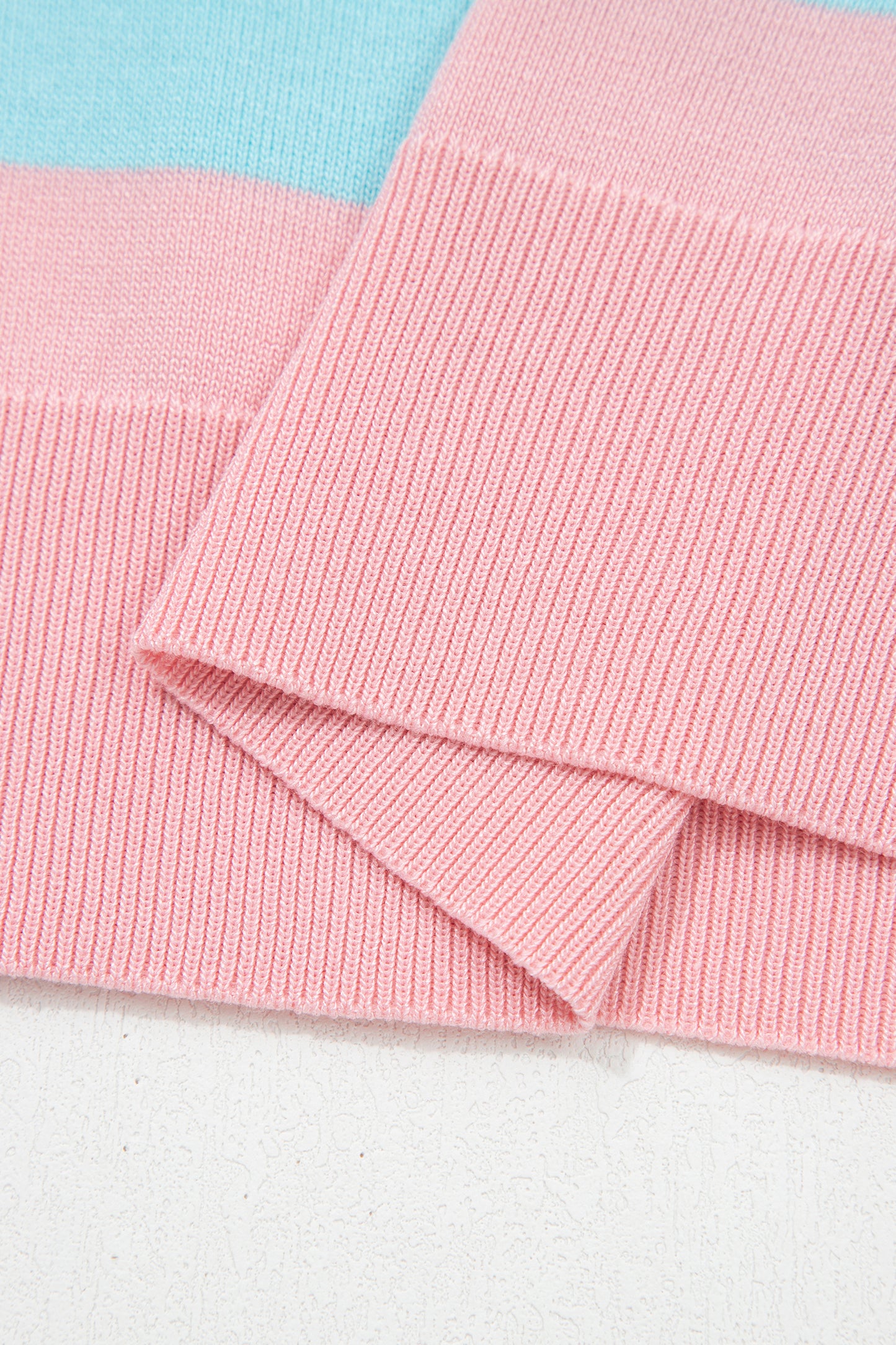 Black Stripe Colorblock Striped Knitted T shirt