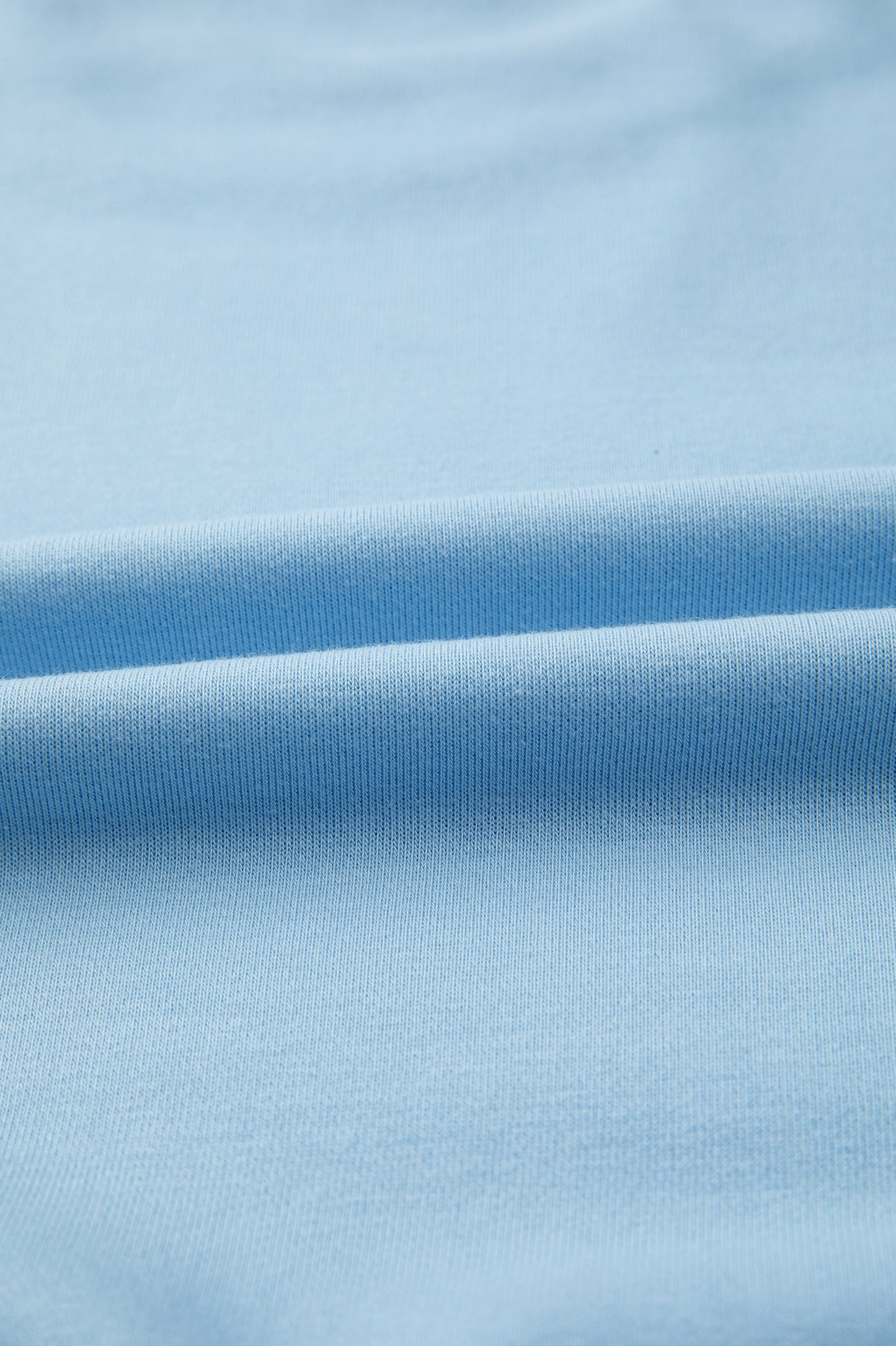 Mist Blue Solid Color Loose Tee Drawstring Wide Leg Pants 2pcs Outfit