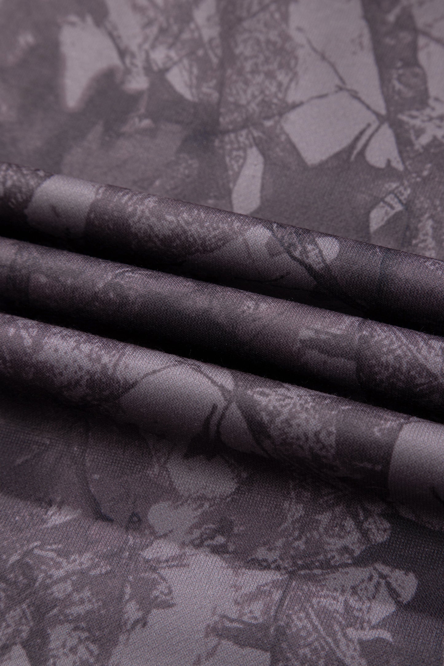 Brown Abstract Woodland Camo Print Baggy Pullover Drawstring Shorts Set