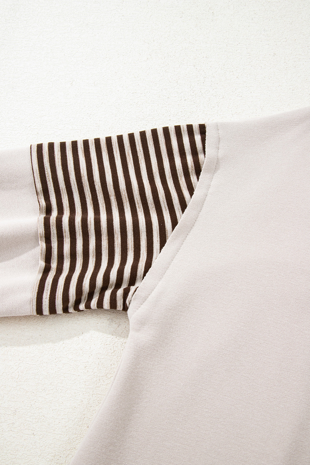 Parchment Striped Colorblock Patchwork Drop Shoulder Sweatshirt