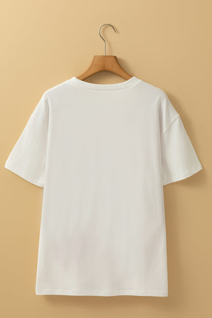 White FLOWER MARKET Graphic T Shirt
