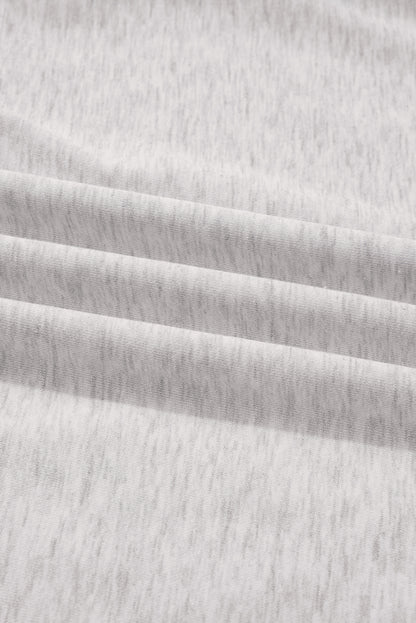 Light Grey Polo Collar V Neck Pullover and Drawstring Sweatpants Set