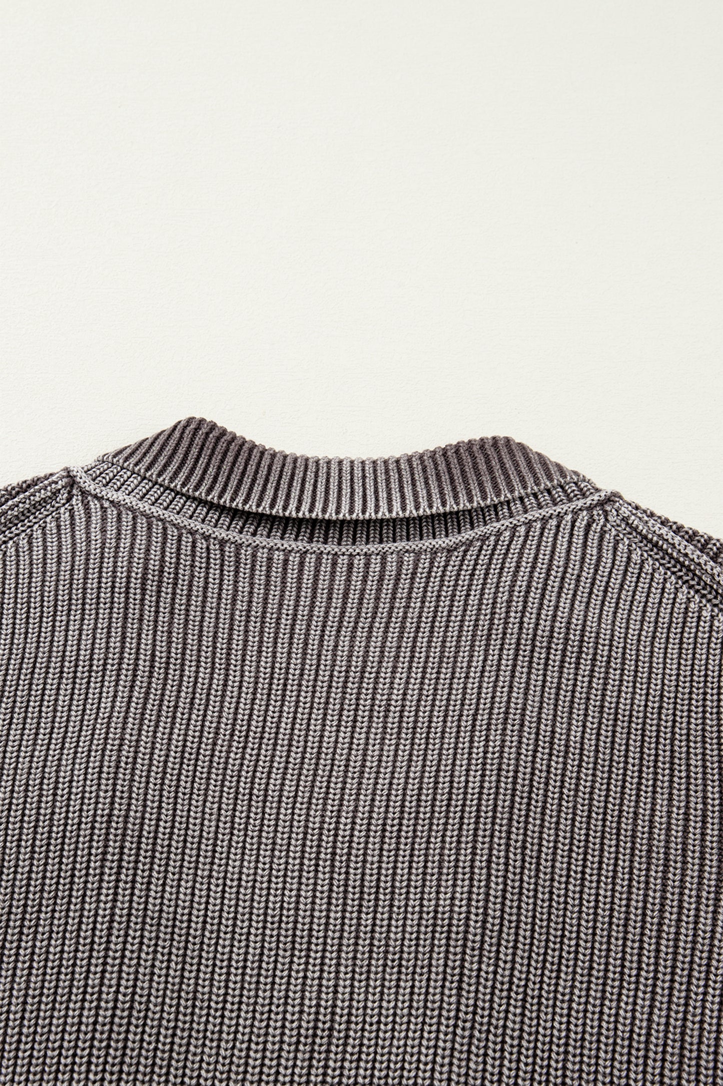 Chestnut Mineral Wash Exposed Seam Patchwork Knit Open Sweater Cardigan