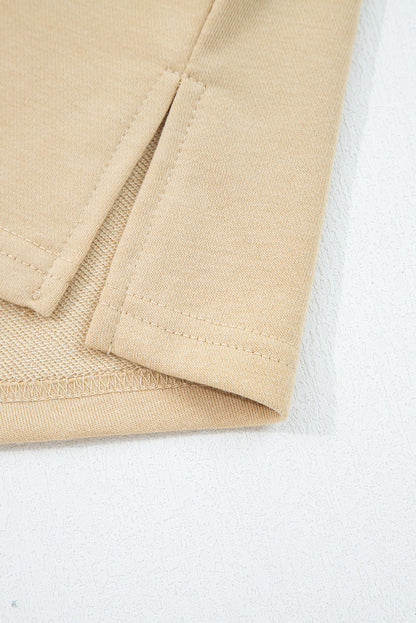 Laurel Green Exposed Seam Contrast Texture Patchwork Plus Size Drop Shoulder Pullover