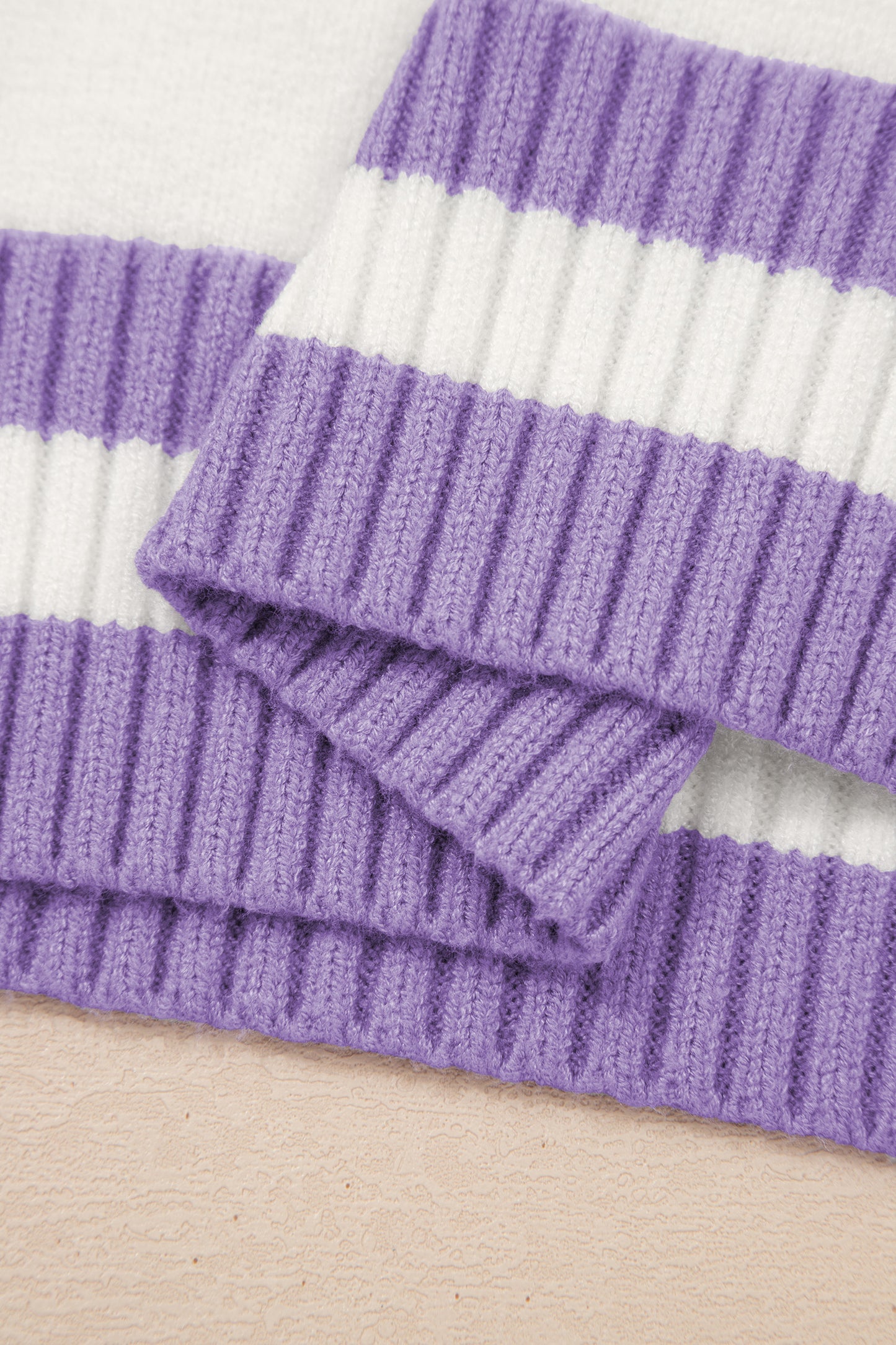 White Mardi Gras Tinsel Letter Graphic Short Sleeve Sweater