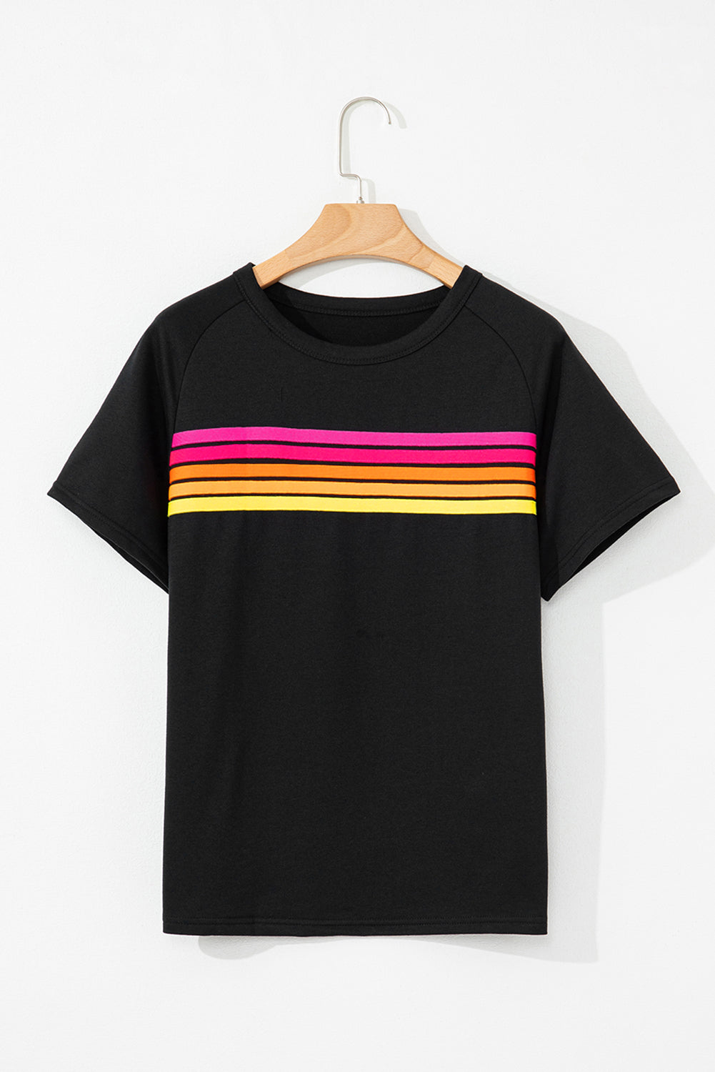 Beau Blue Striped Patch Front Casual Tee