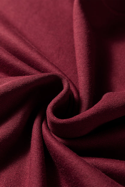 Red Dahlia Varsity Striped Detail Drop Shoulder Oversized Sweatshirt