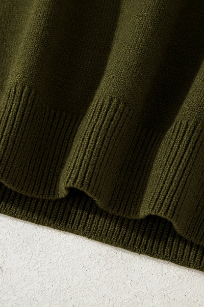 Black Colorblock Crew Neck Drop Shoulder Sweater