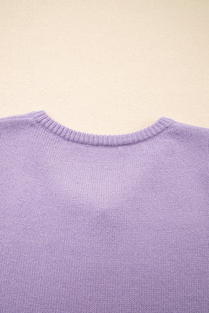 Orchid Petal Short Sleeve Soft Cardigan Sweater T Shirt