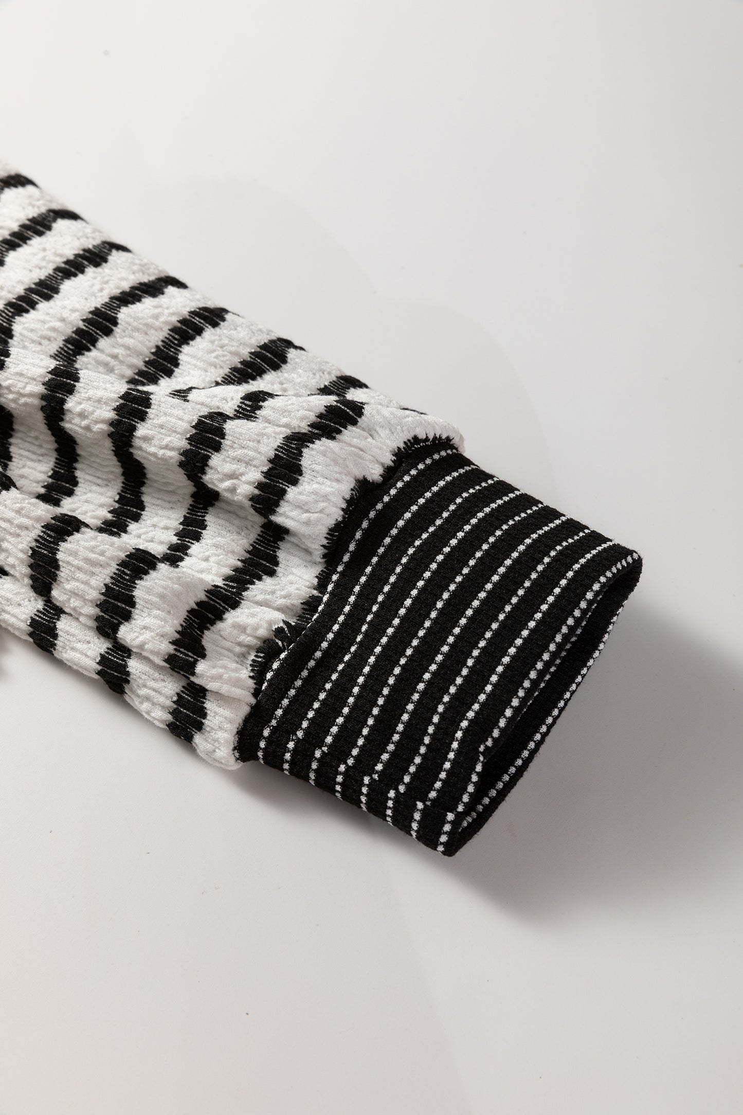 Sky Blue Stripe Collared Pullover Top and Drawstring Pant Set