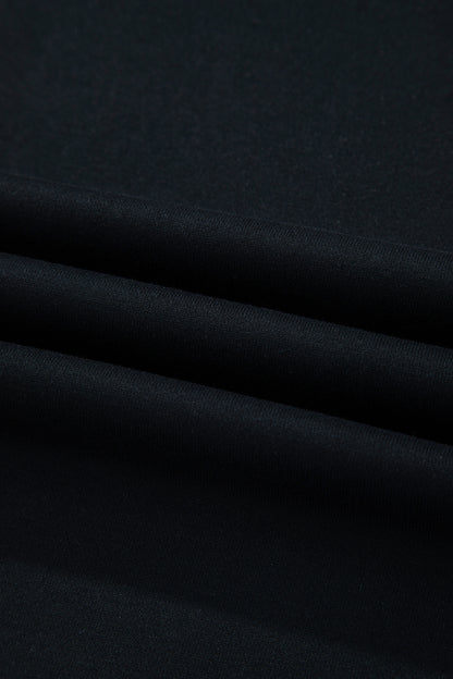 Black Contrast Leopard Trim Casual Sweatshirt Pant Set