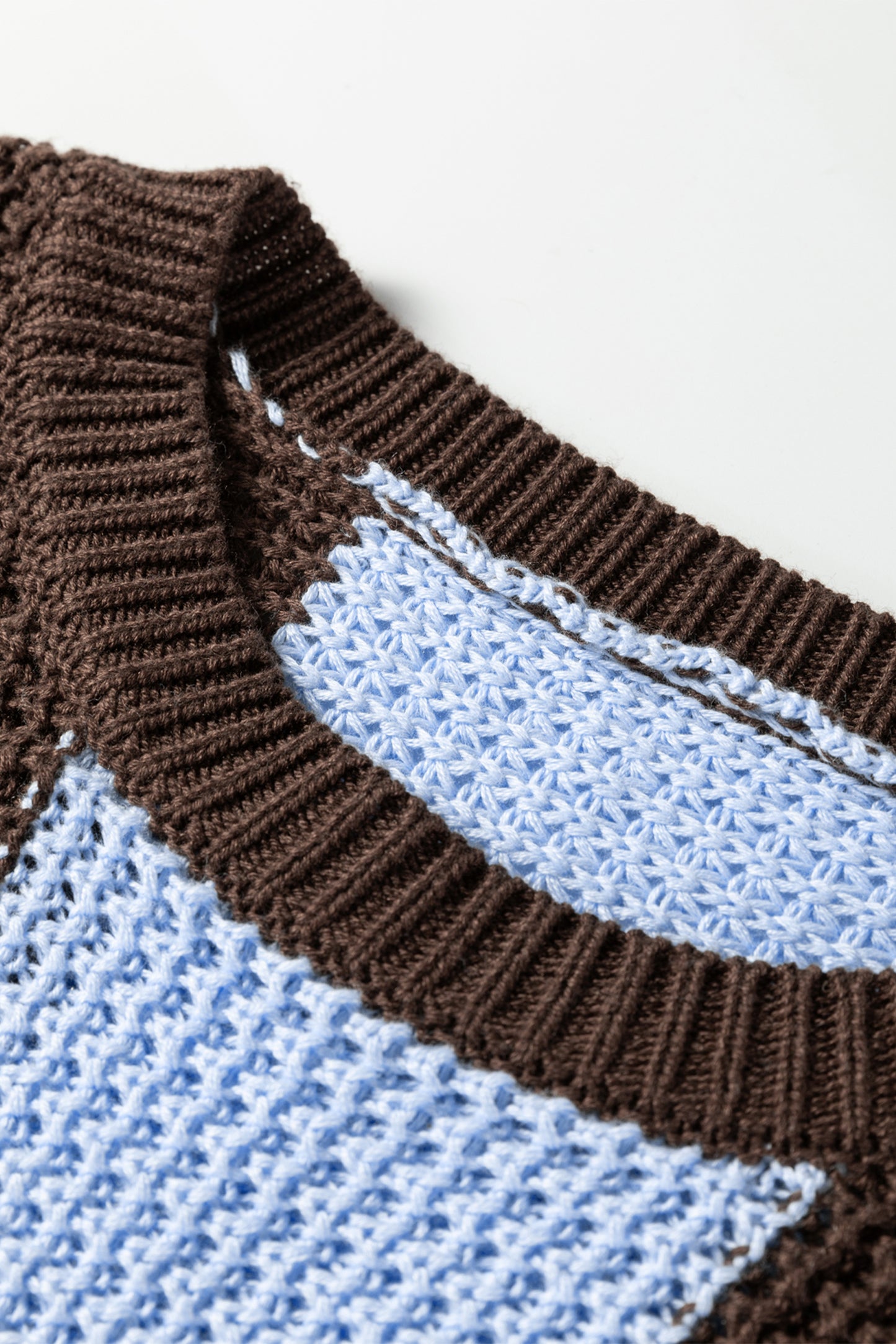 Fushia Striped Color Block Thermal Textured Knit Drop Shoulder Sweater