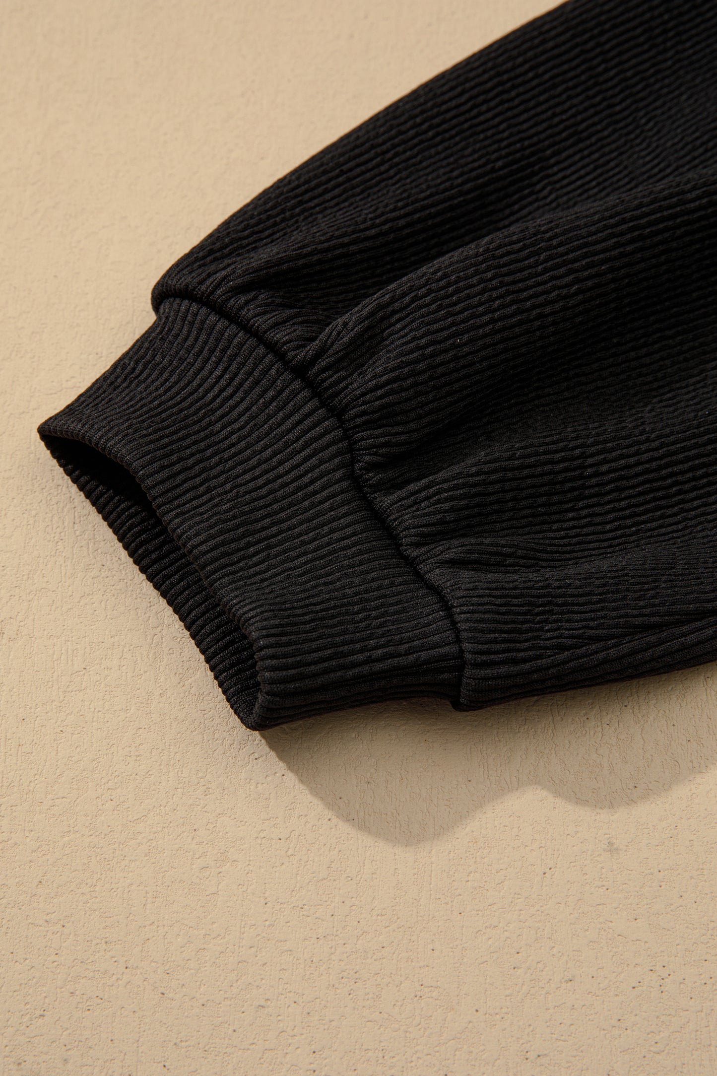 Black Contrast Color Block Leopard Trim Plus Size Ribbed Dress