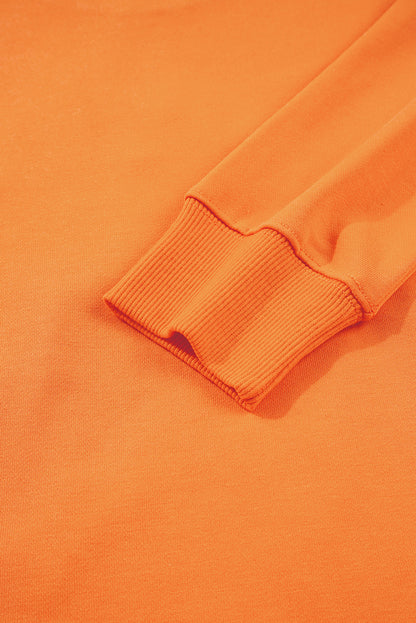 Grapefruit Orange Spooky Graphic Halloween Crew Neck Holiday Sweatshirt