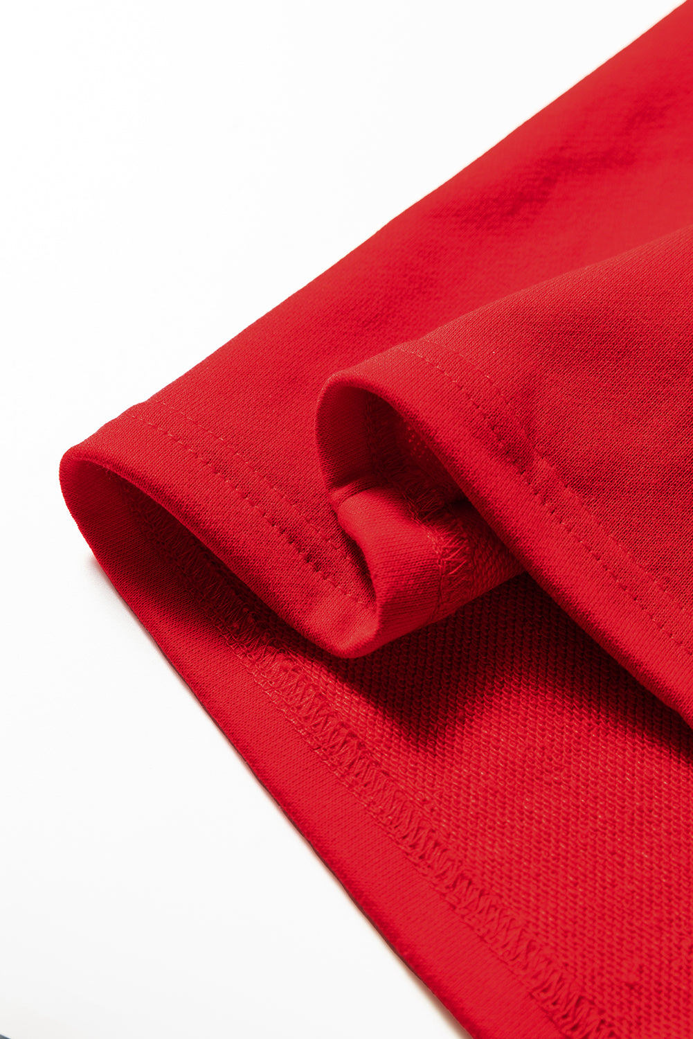 Fiery Red Varsity Contrast Banded Sleeve Shift Sweatshirt Dress