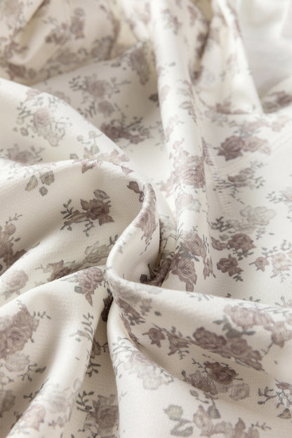 White Floral Print Casual Hoodie Drawstring Jogger Pant Set