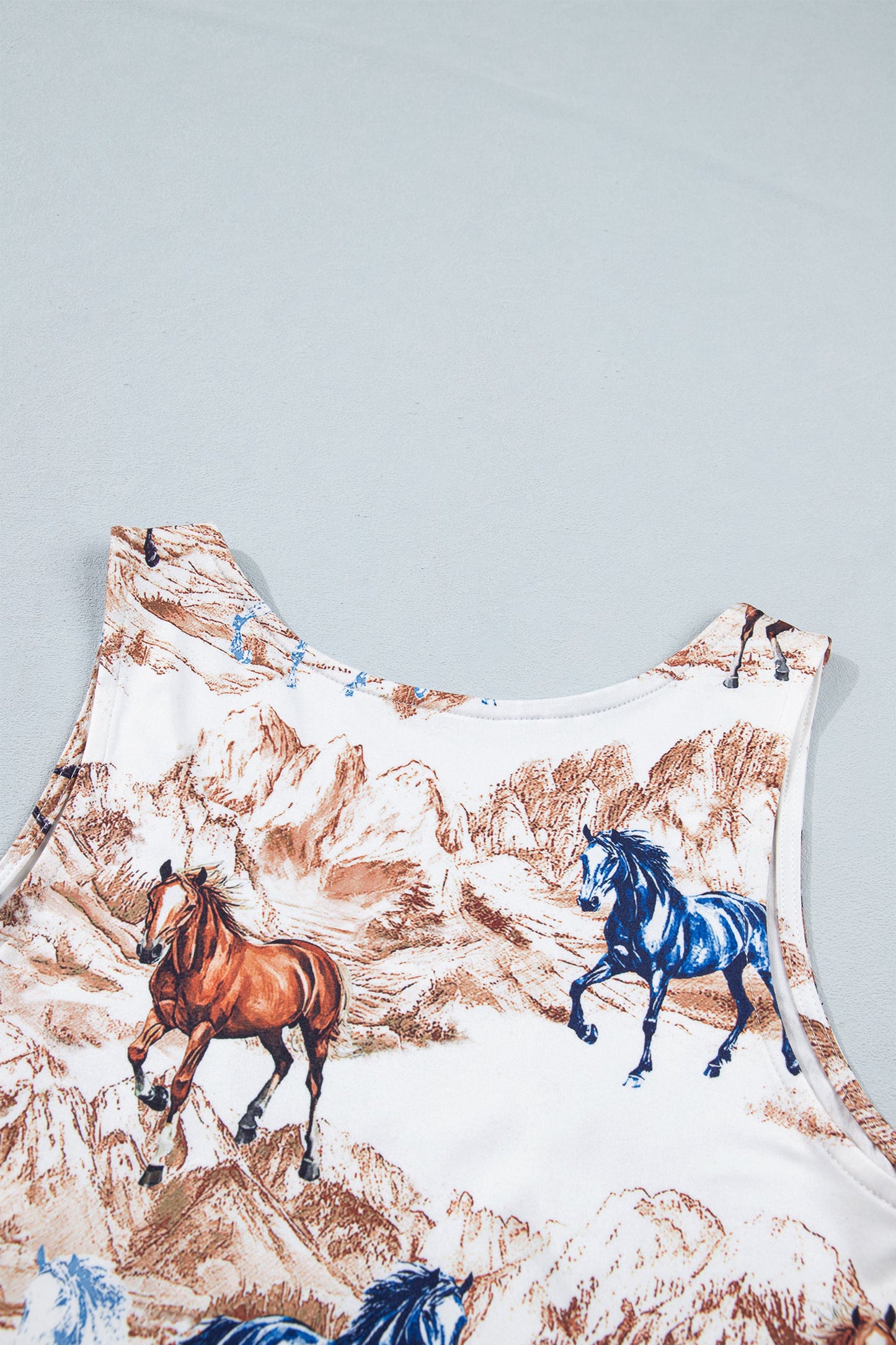 Brown Horse Hat Western Slim Tank Top