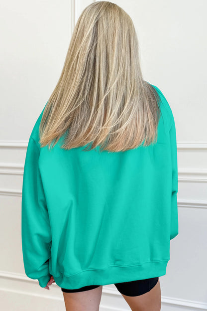 Apricot Pink Oversize Mock Neck Sweatshirt