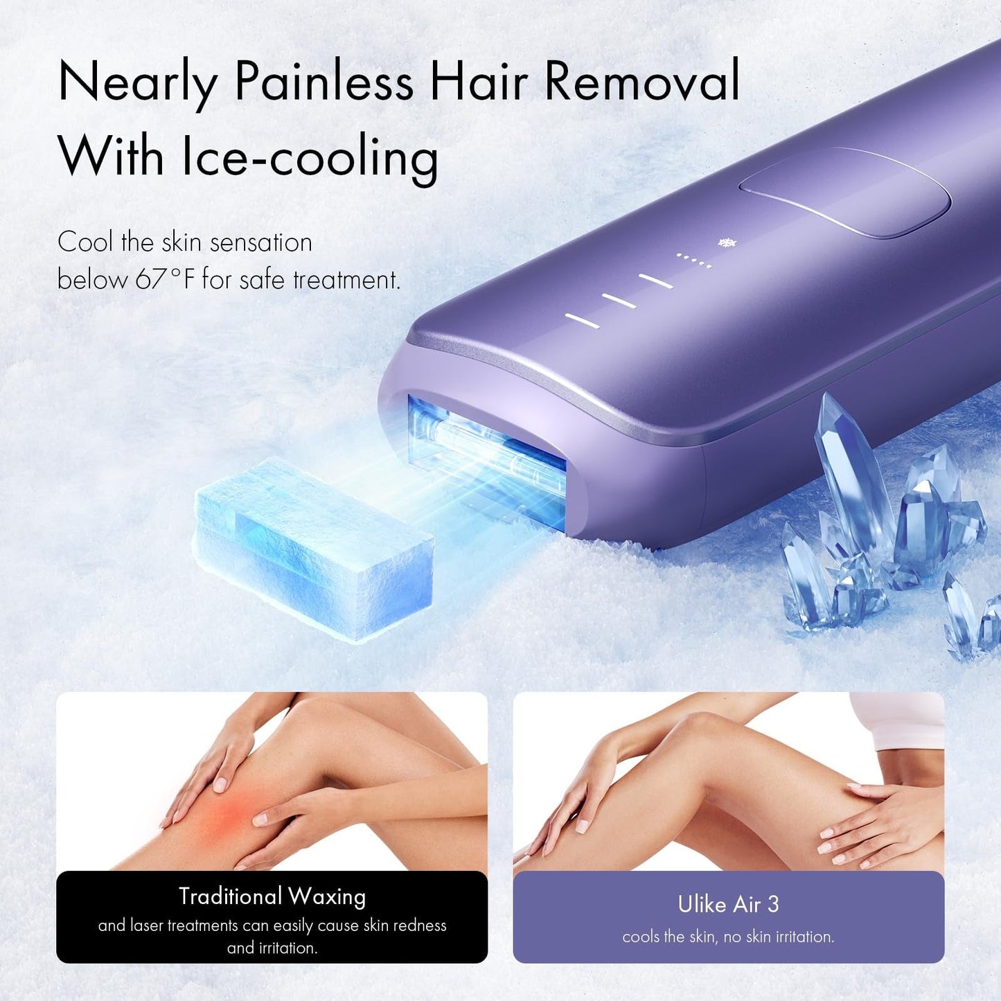 Air 10 IPL Hair Removal Device with Ice Cooling Technology – Permanent, Painless At-Home Treatments for Women and Men